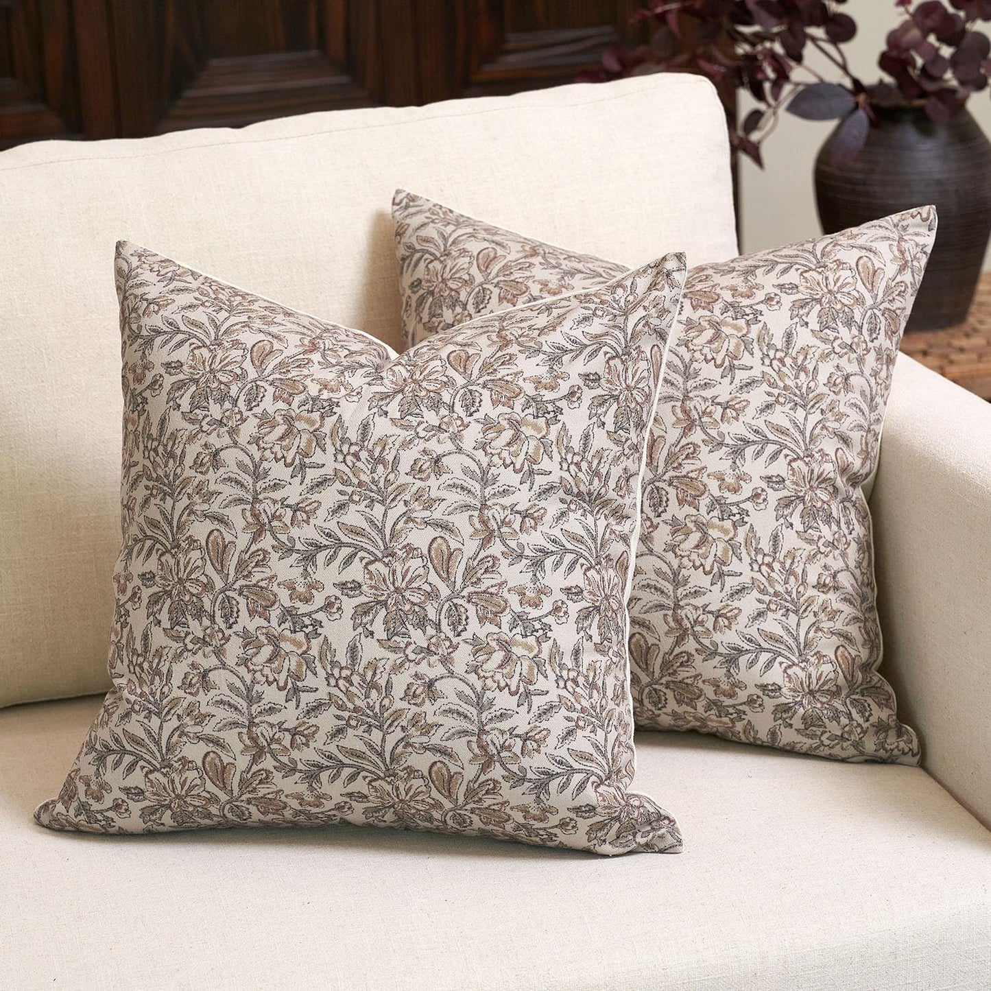 Amor Virisso Floral Throw Pillow Covers for Vintage Decor