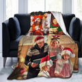 Custom Blanket with Photos and Text Personalized Flannel Throw - 60in