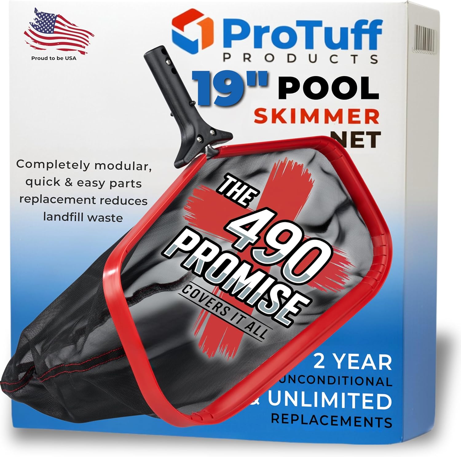 ProTuff 19.5in Fine Pool Net for Fast and Easy Cleaning