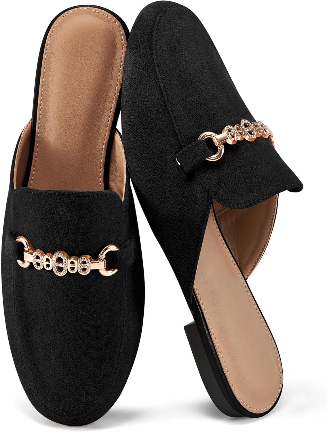 Womens Mules Buckle Flats: Classic Suede Slip On Shoes 2025