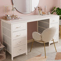 Spacious Huuger Vanity Desk with 8 Fabric Drawers
