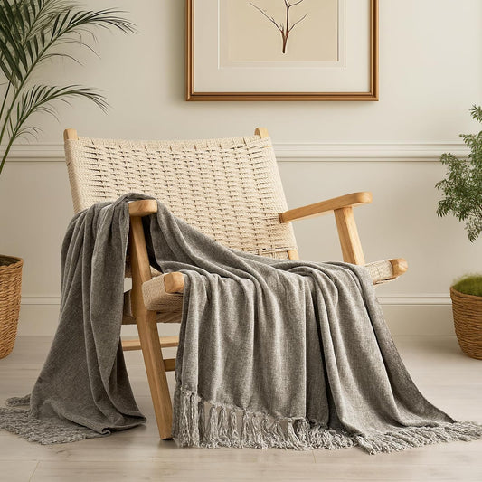 EVERGRACE Soft Chenille Throw Blanket for Cozy Home Decor