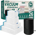 Vacuum Storage Bags with Electric Pump - 26 Pack Space Saver