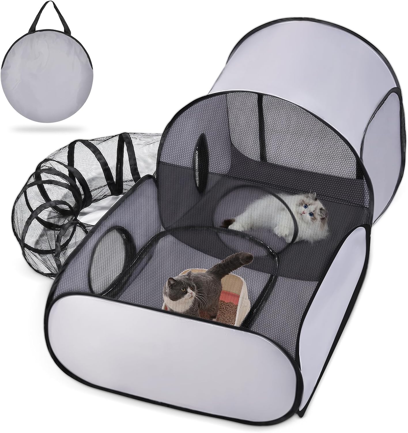 TailTastic Portable Large Cat Playpen - Breathable & Fun!