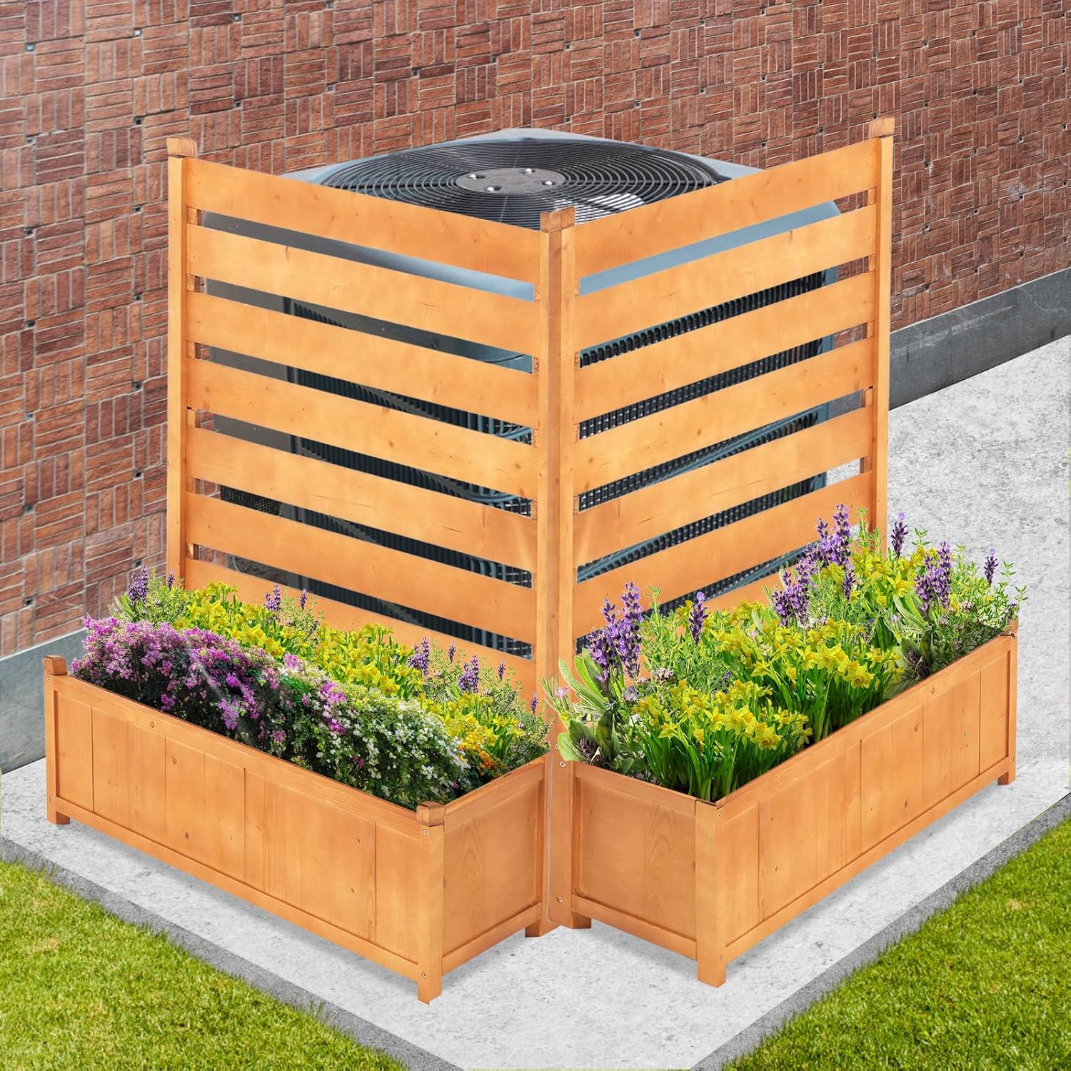 NAIZEA Air Conditioner Fence Privacy Screen 2 Panels - Hide Trash Cans & Pool Equipment!