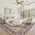 8x10 Area Rug Vintage Distressed Low Pile Rug - Durable, Washable