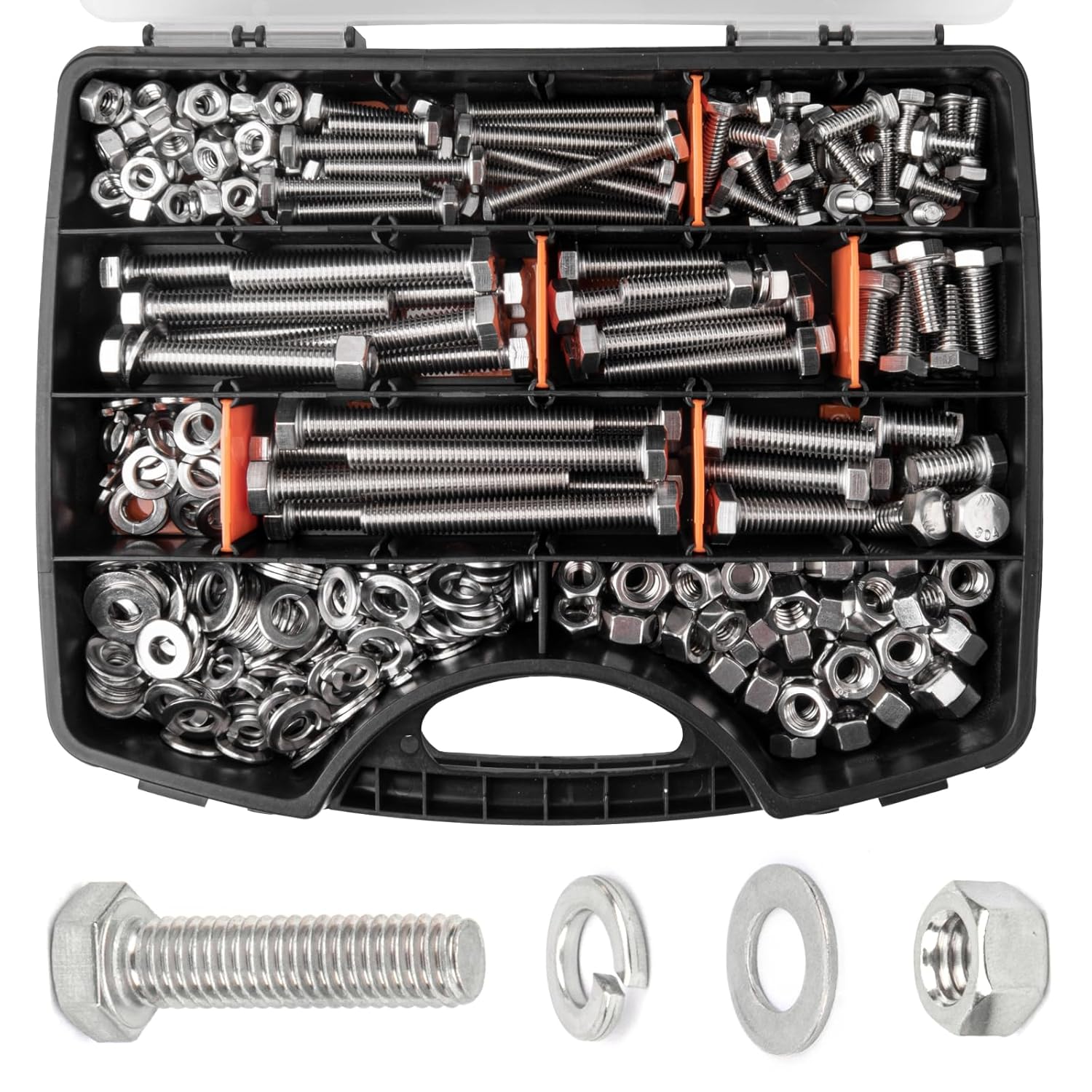 VIGRUE 405PCS Hex Bolts Assortment Kit for Heavy Duty Projects