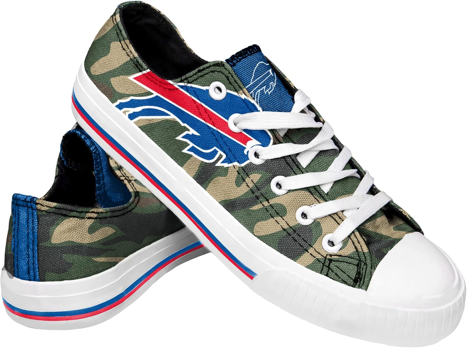 FOCO Women's NFL Camo Low Top Canvas Sneakers for Fans