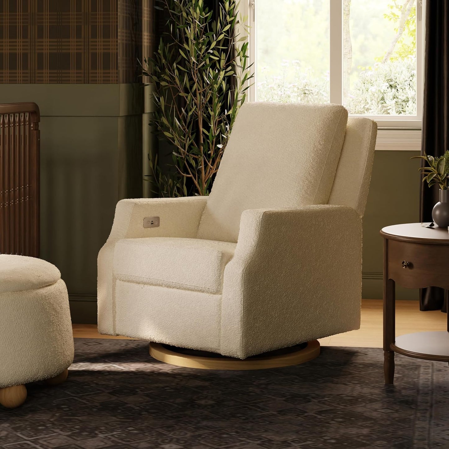 Crewe Electronic Recliner and Swivel Glider in Ivory Boucle