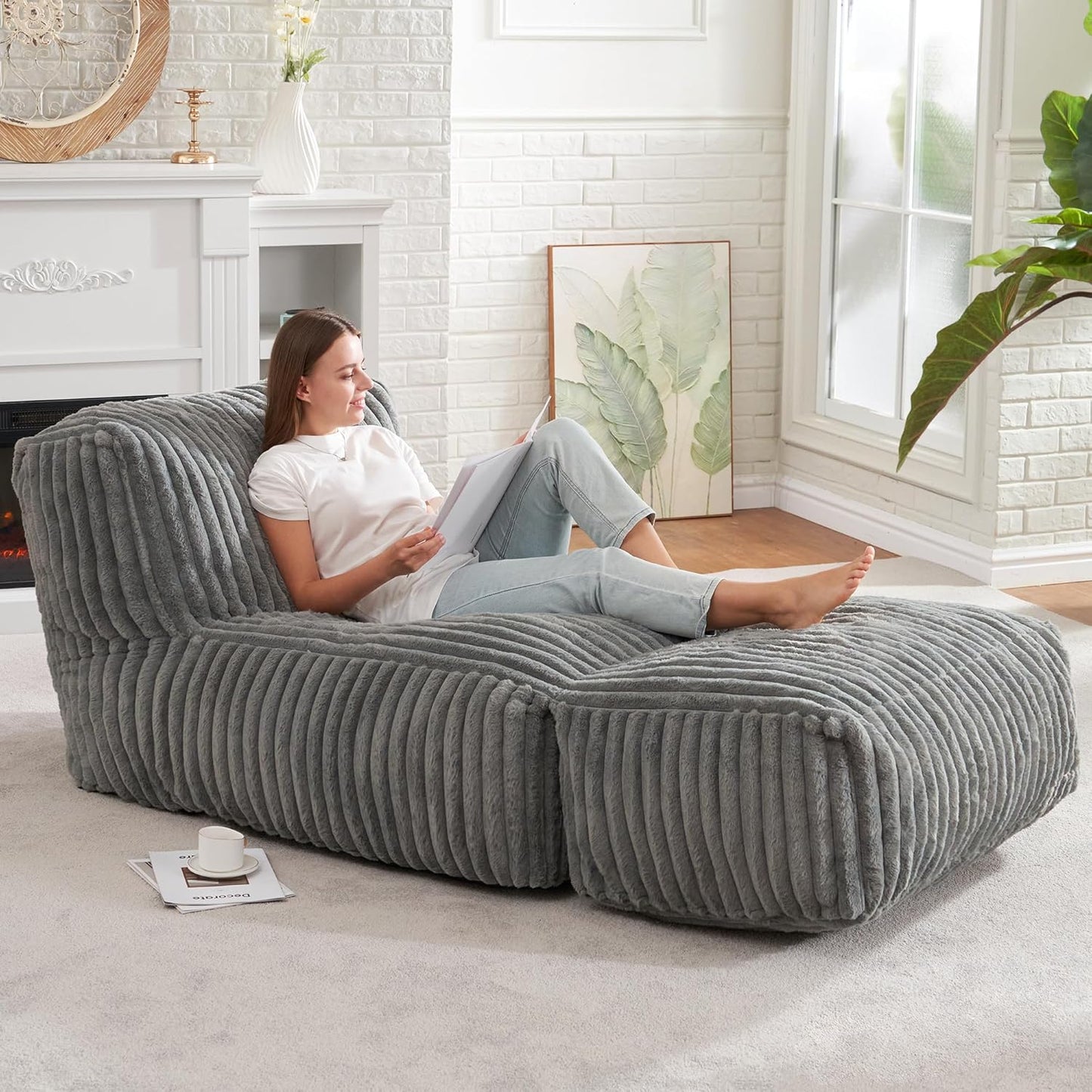 Hobestluk Big Bean Bag Lounger Chair for Ultimate Comfort