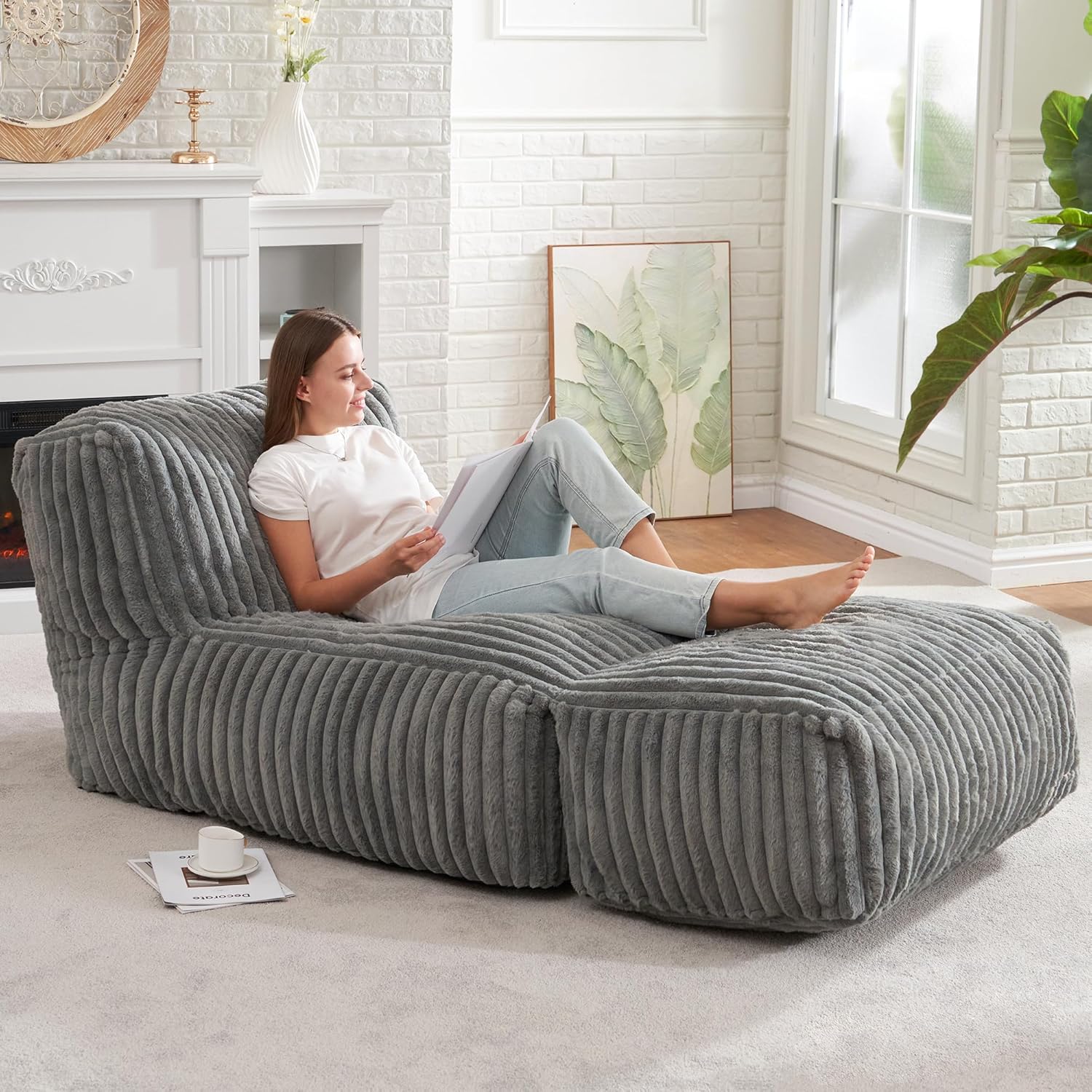Hobestluk Big Bean Bag Lounger Chair for Ultimate Comfort