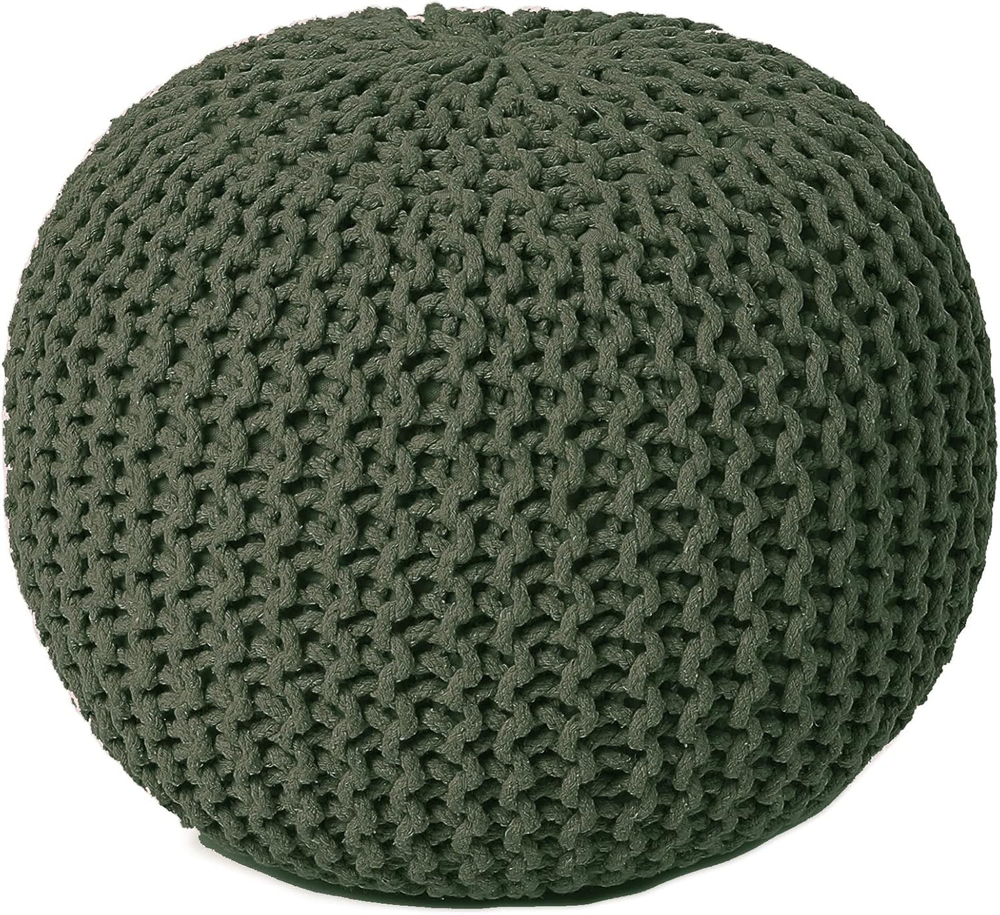 REDEARTH Round Hand Knitted Pouf - Stylish Foot Stool Ottoman