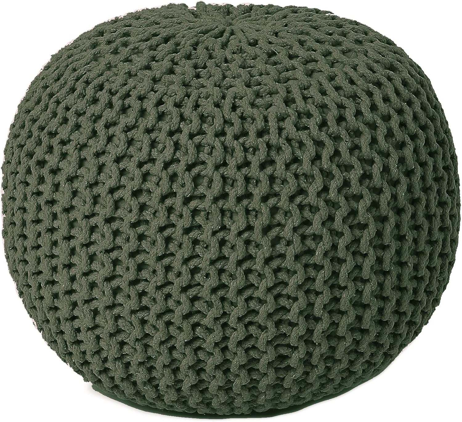 REDEARTH Round Hand Knitted Pouf - Stylish Foot Stool Ottoman