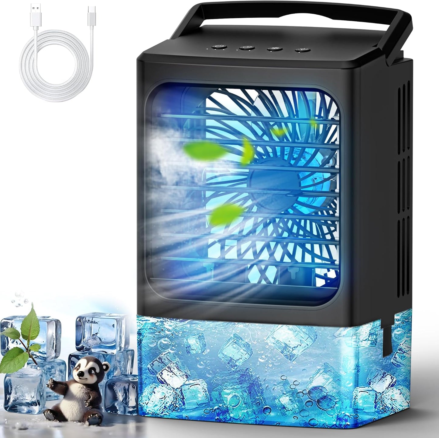 Mini Air Conditioner Portable Evaporative Cooler with LED Light