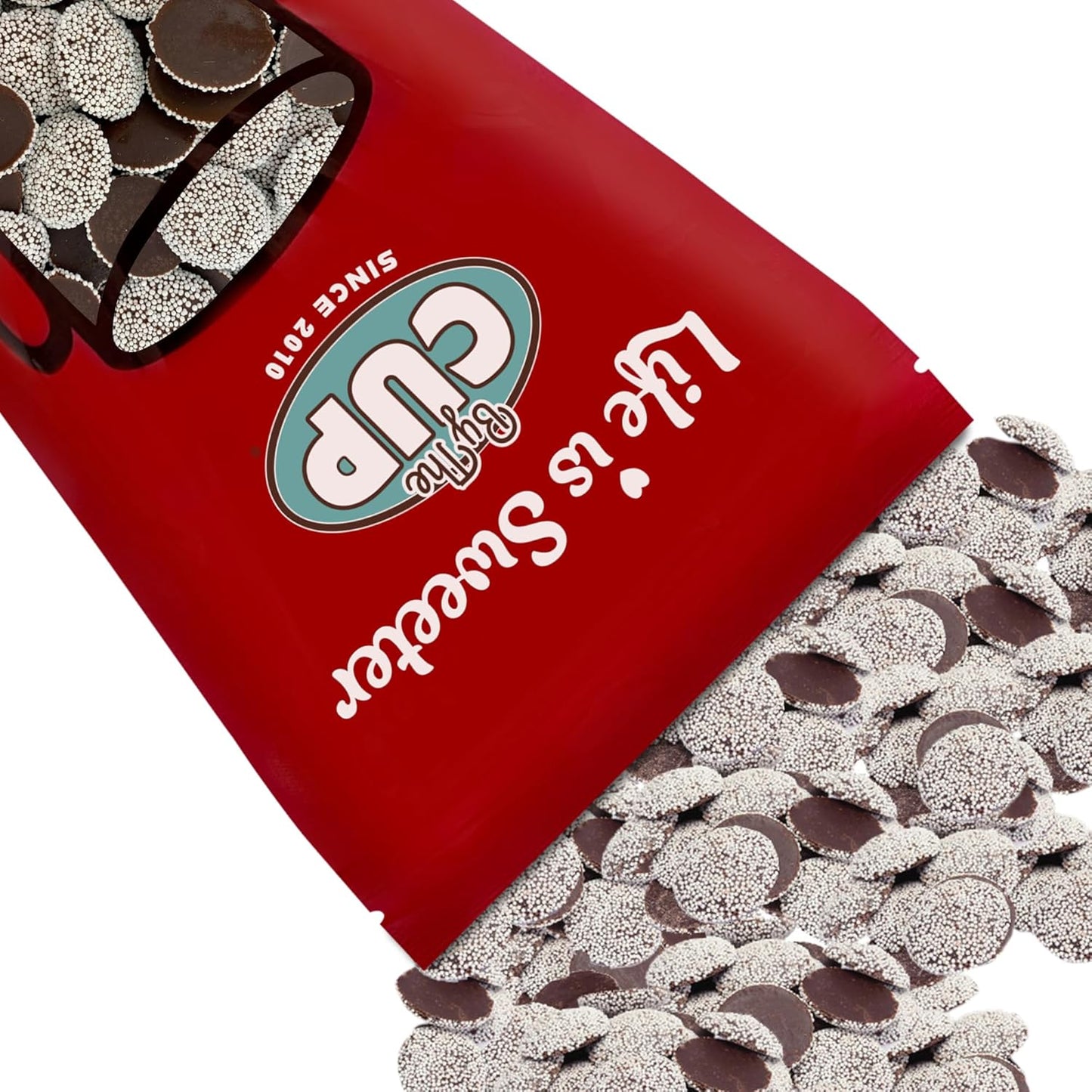 By The Cup Dark Chocolate Nonpareils Candy in Bulk Bag 2 lb