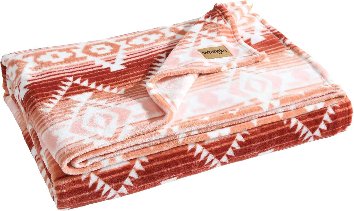 Wrangler King Size Blanket - Super Soft Reversible Plush Fleece