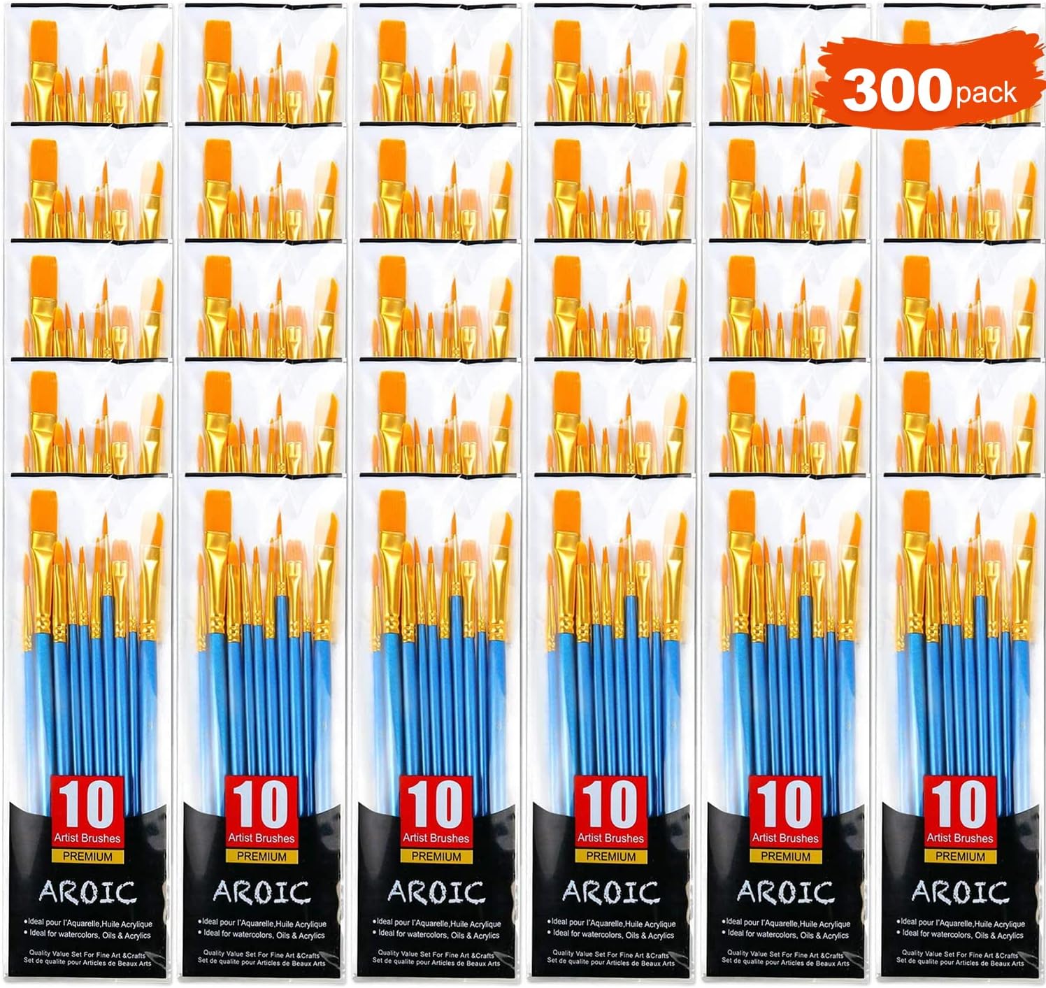 AROIC Painting Brush Set - 30 Packs of Quality Art Brushes
