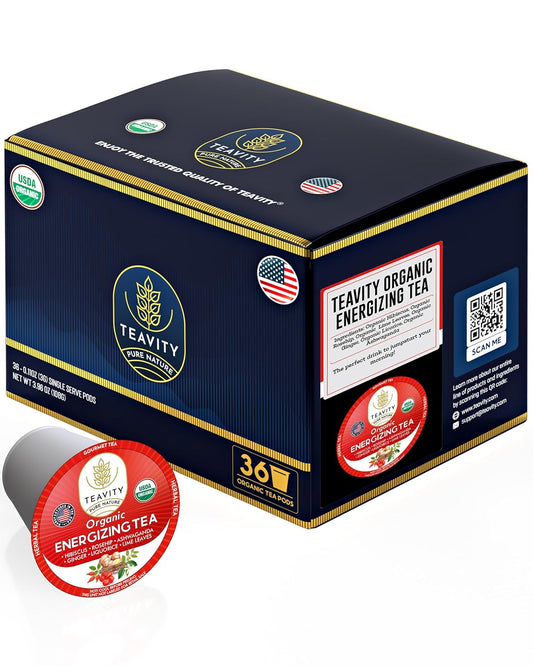 Organic Ashwagandha Tea Pods for Keurig - Energizing Herbal Tea