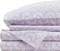 100% Cotton Sheet Set Queen Tabitha Purple - Breathable, All-Season