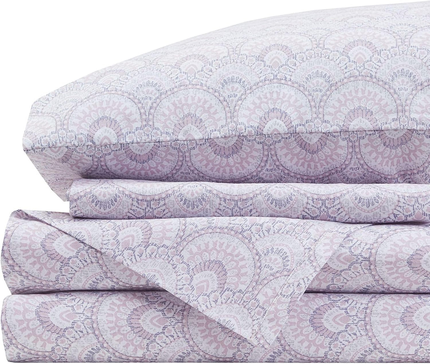 Comfort Spaces 100% Cotton Sheet Set for Cozy All Season Bedding
