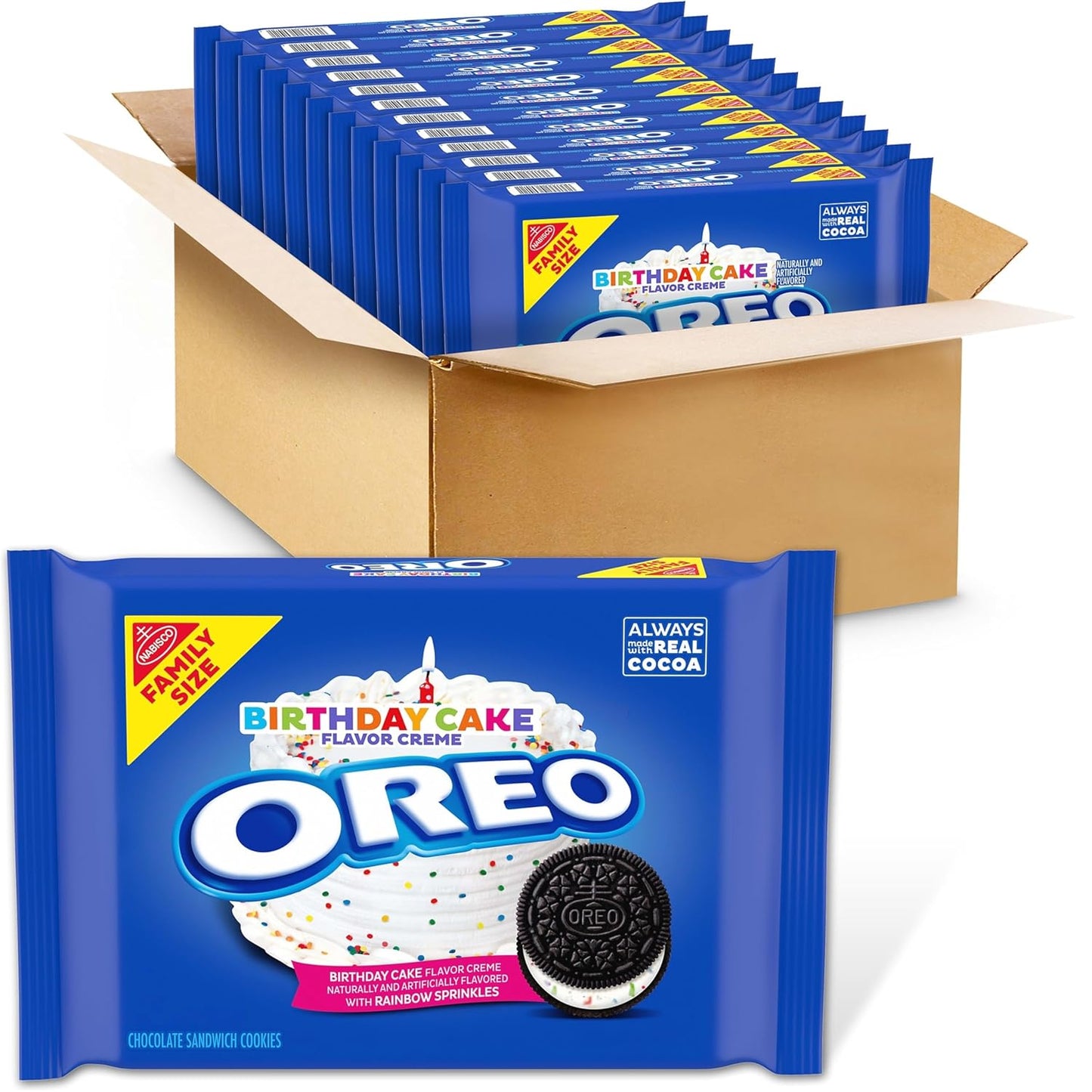 OREO Birthday Cake Cookies Family Size Packs for Sweet Treats