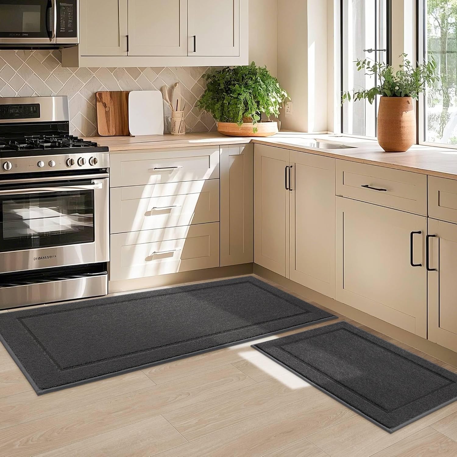 Non-Slip Kitchen Mats Set of 2 for Enhanced Safety and Comfort