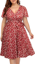 Pinup Fashion Plus Size Wrap Midi Dress - Flattering Summer Fit