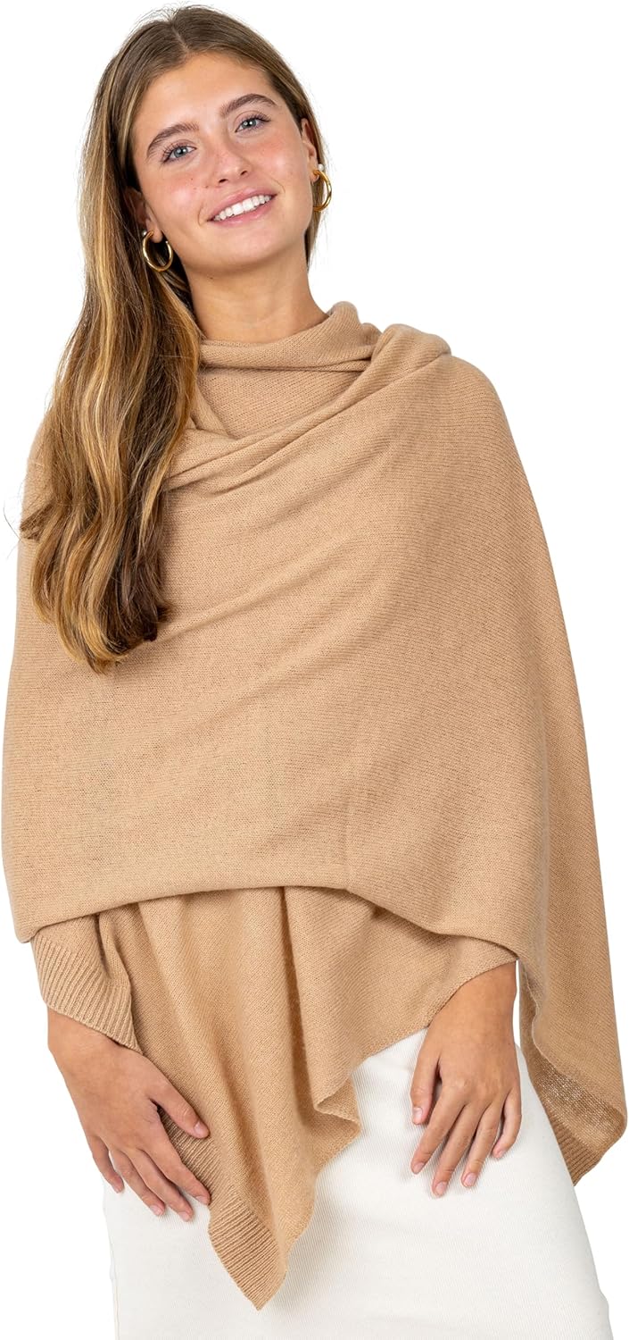 Velanio Cashmere Luxury Knitted Wrap Travel Shawl Scarf for Women