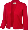 GRACE KARIN 3/4 Sleeve Cropped Open Front Cardigan - Vintage Shrug