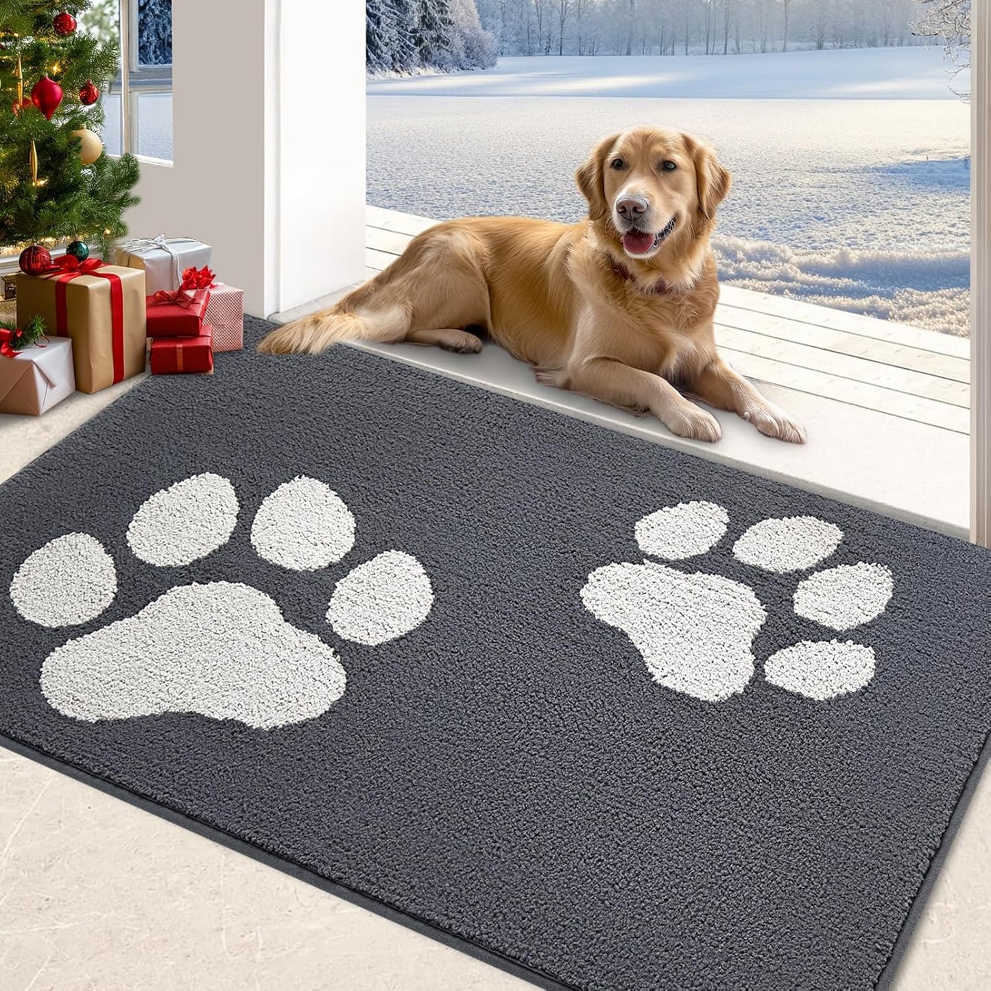FONEYI Indoor Door Mat for Muddy Paws, Non-Slip & Washable