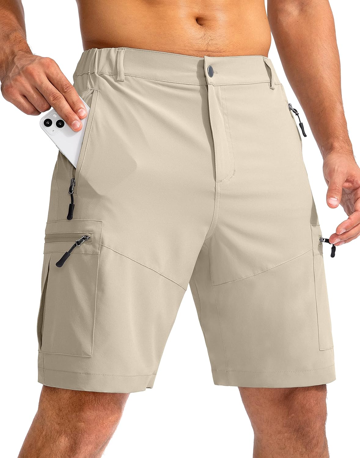 Pudolla Men's Hiking Cargo Shorts 9in Lightweight Outdoor Gear
