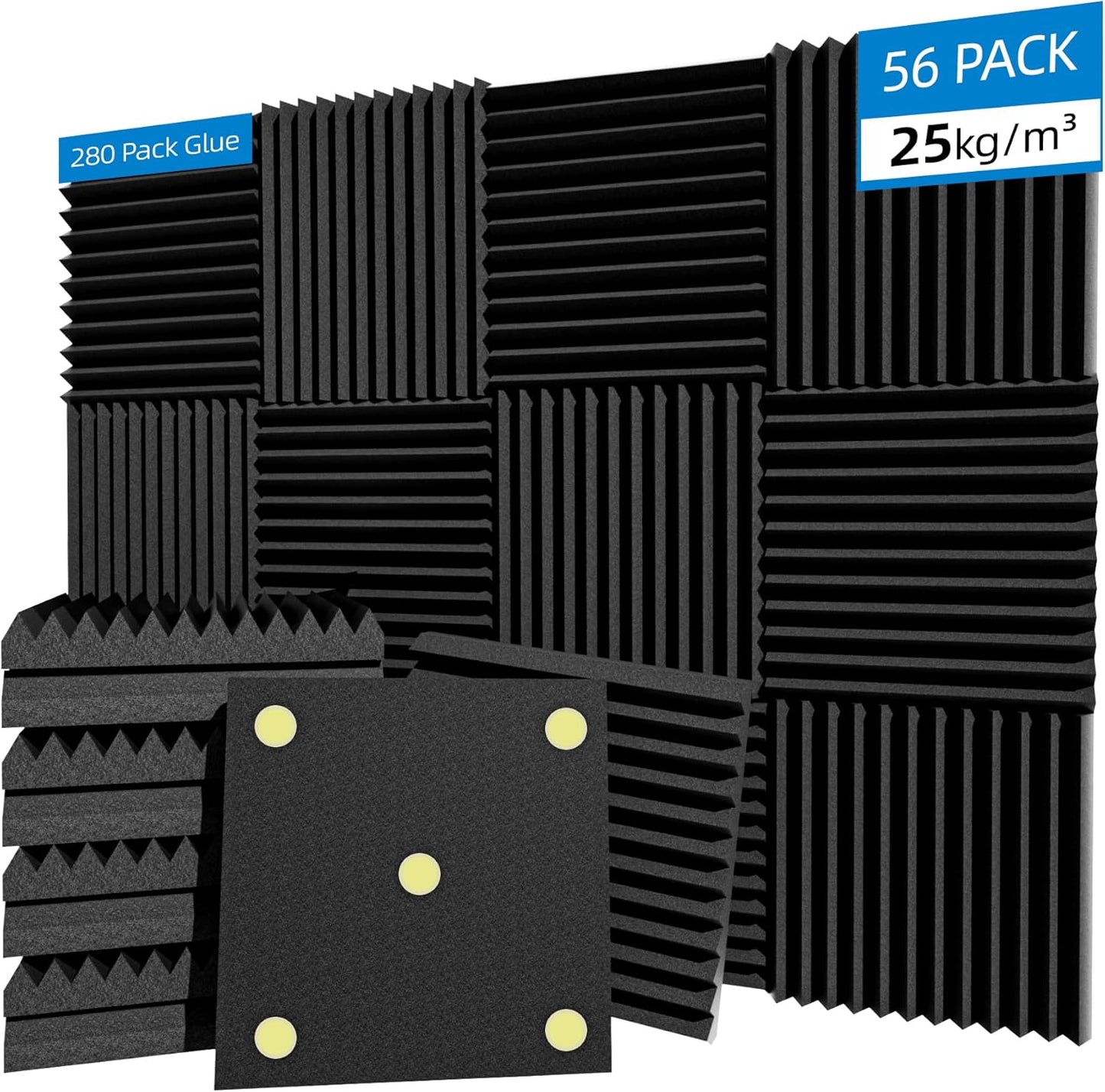 56 Pack Sound Proof Foam Panels for Superior Acoustic Treatment
