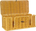 Cable Management Box Rattan Cord Organizer Box - Under Desk Tidy