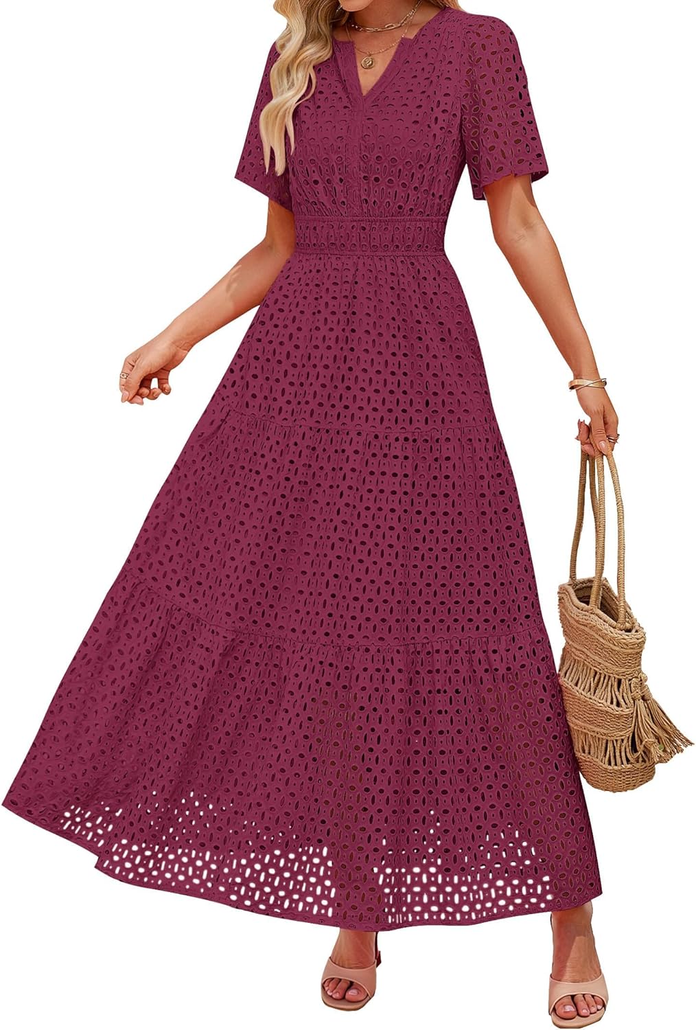 ZESICA Women's Summer Short Sleeve Maxi Dress for Every Occasion