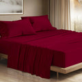 1200 Thread Count Egyptian Cotton King Sheets Set - Burgundy Luxury