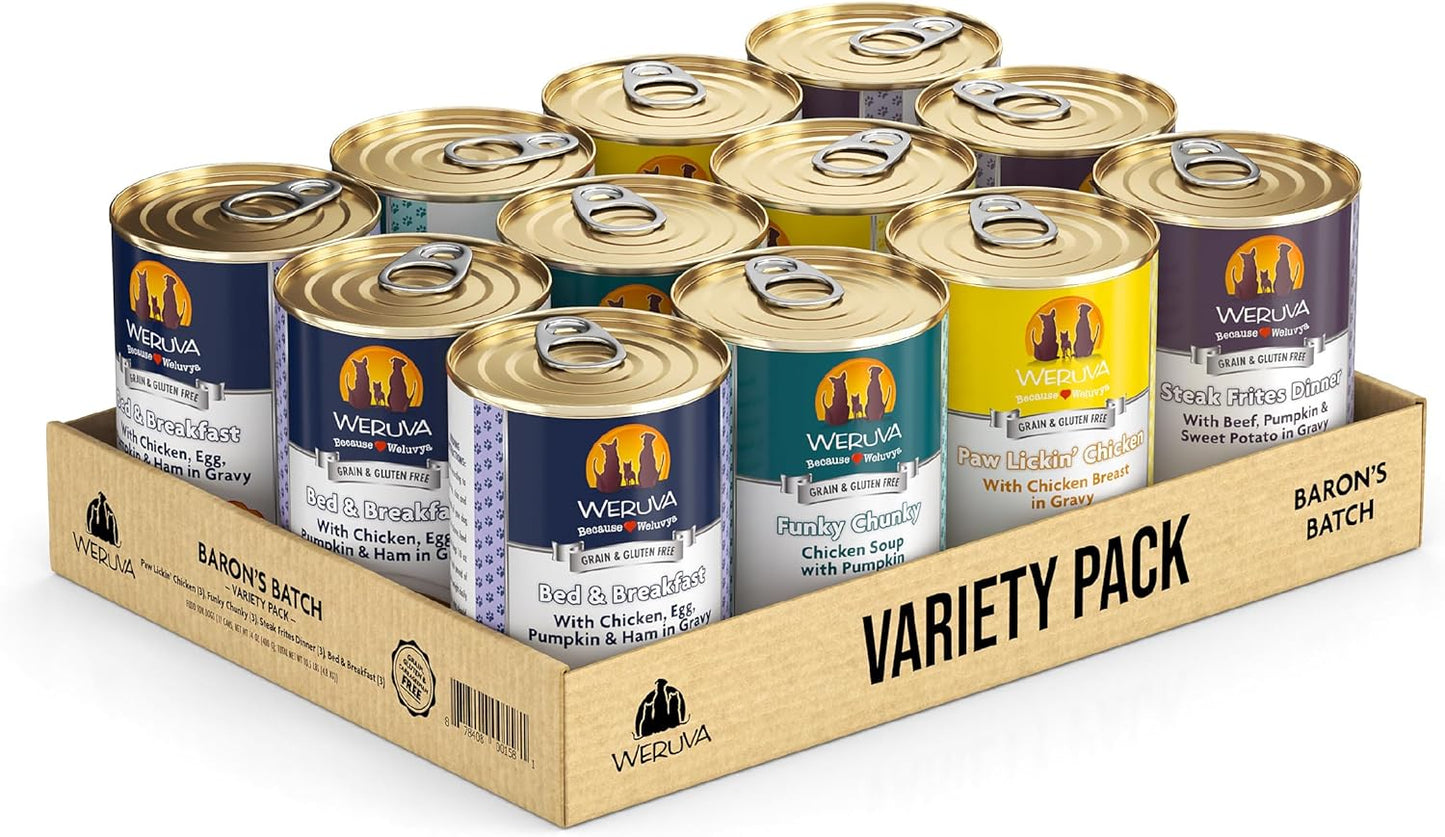Weruva Classic Dog Food Variety Pack for Picky Eaters 14oz