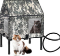 Elevated Weatherproof Heated Cat House - Insulated Outdoor Shelter