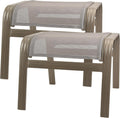 Outdoor Ottoman Patio Footstools 2 Pack - Lightweight Stackable