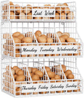 Egg Holder Countertop with 5 Dividers & Labels - Stackable 3 Tier Egg
