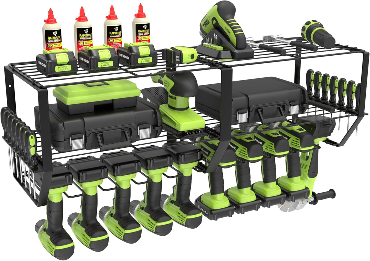 Simesove Heavy Duty Tool Organizer - Garage Drill Holder