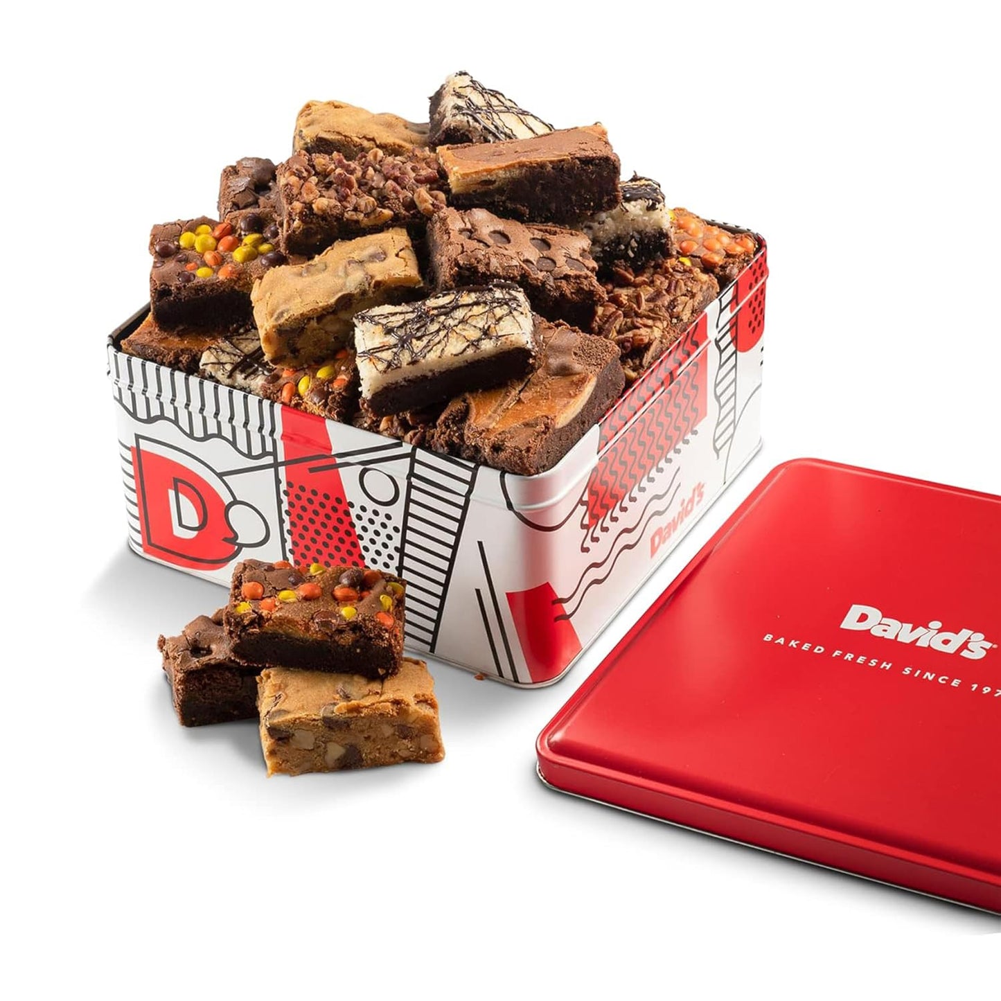 Indulge in David's Cookies Assorted Brownies Gift Tin Today