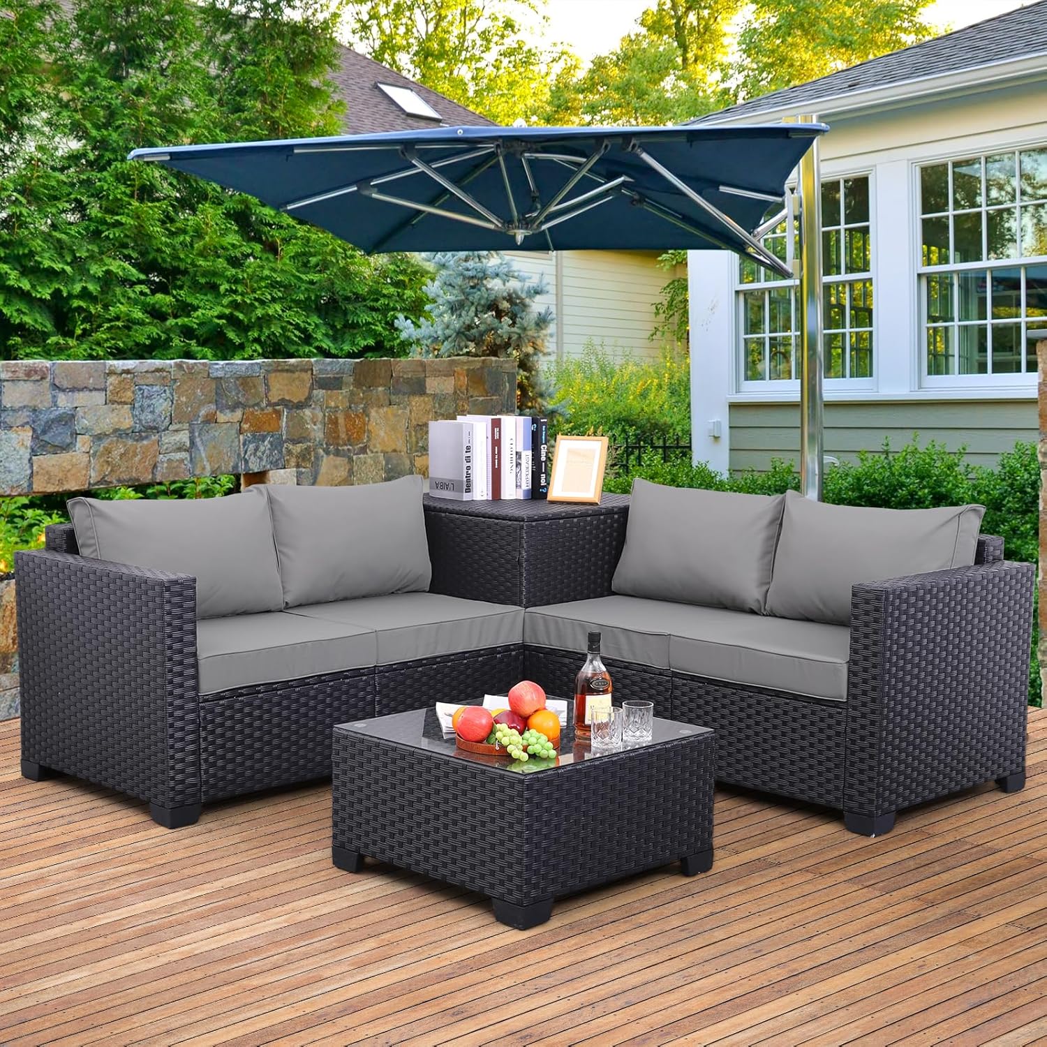Outdoor PE Wicker Patio Furniture Set for Stylish Comfort