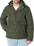 Mens Anorak Hooded Quarter-Zip Puffer Coat - Warm Everyday Layer