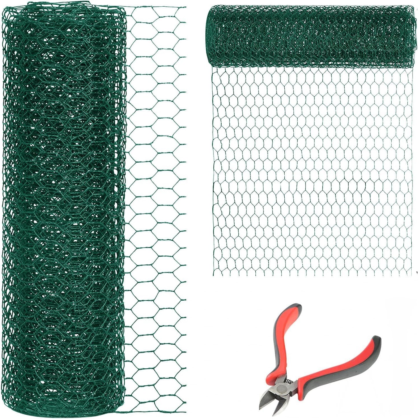 24 in x 150 ft Green Chicken Wire Fencing for Garden and Farm