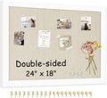 Double-Sided Large Cork Board with Linen 24in x 18in - Versatile
