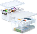 17 QT Clear Plastic Storage Bins 2-Pack - Stackable Organizers