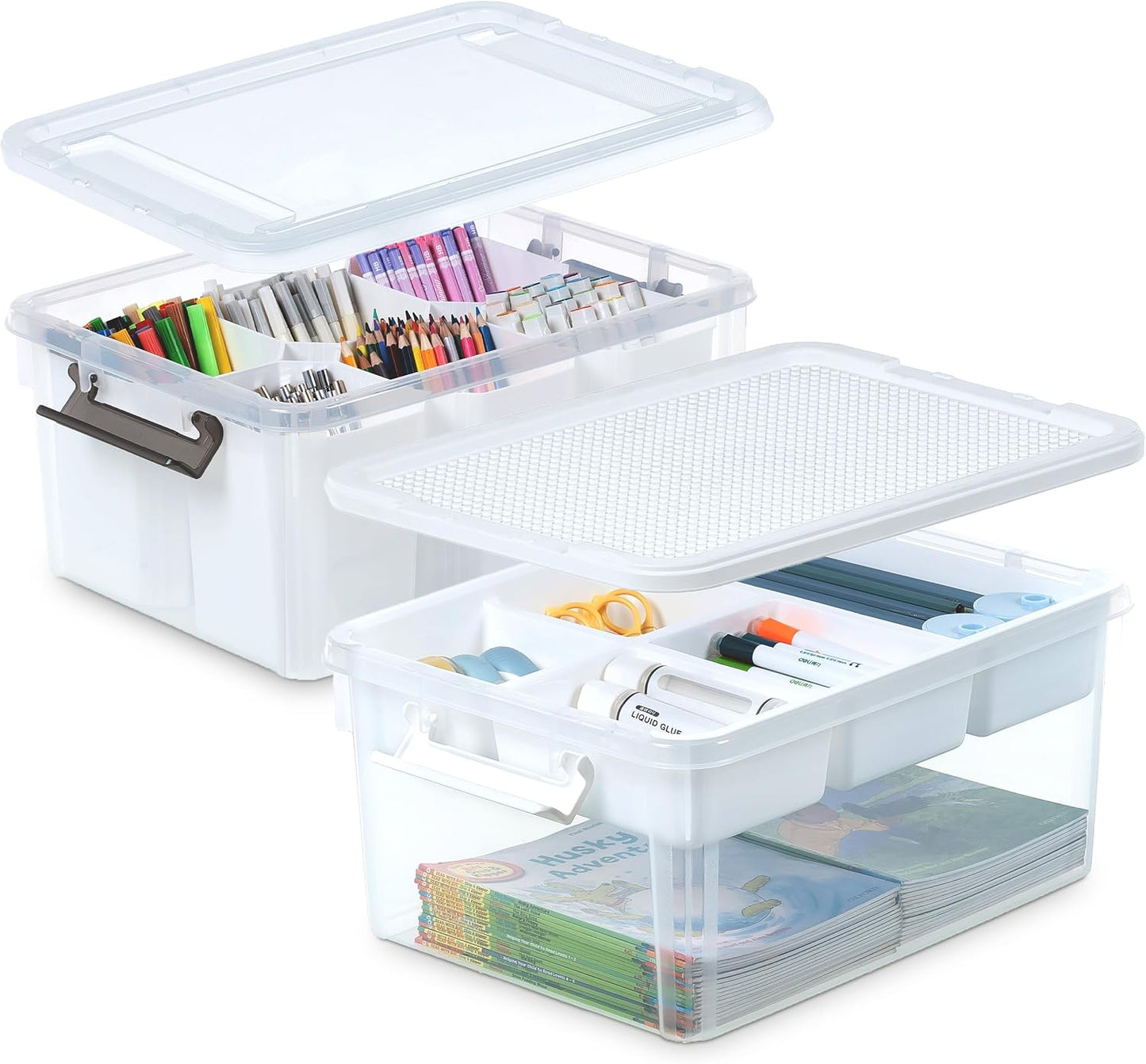 Citylife 17 QT Clear Storage Bins for Organizing Tools and Crafts