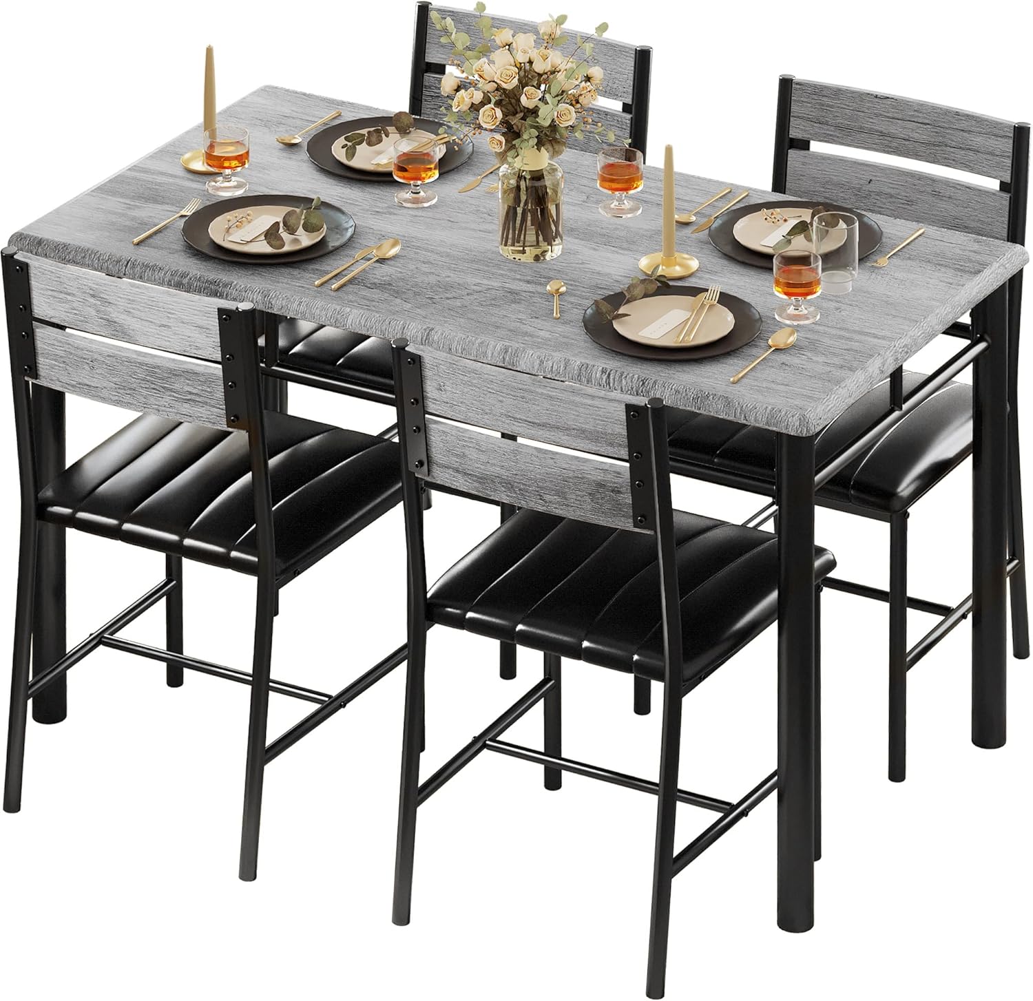 IRONCK Dining Table Set for 4, Space-Saving Kitchen Design