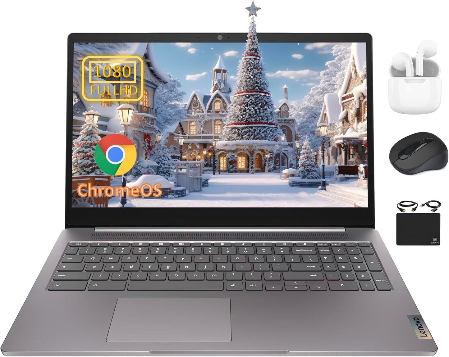 Lenovo Chromebook Premium 15.6 FHD Slim Light Laptop for Students