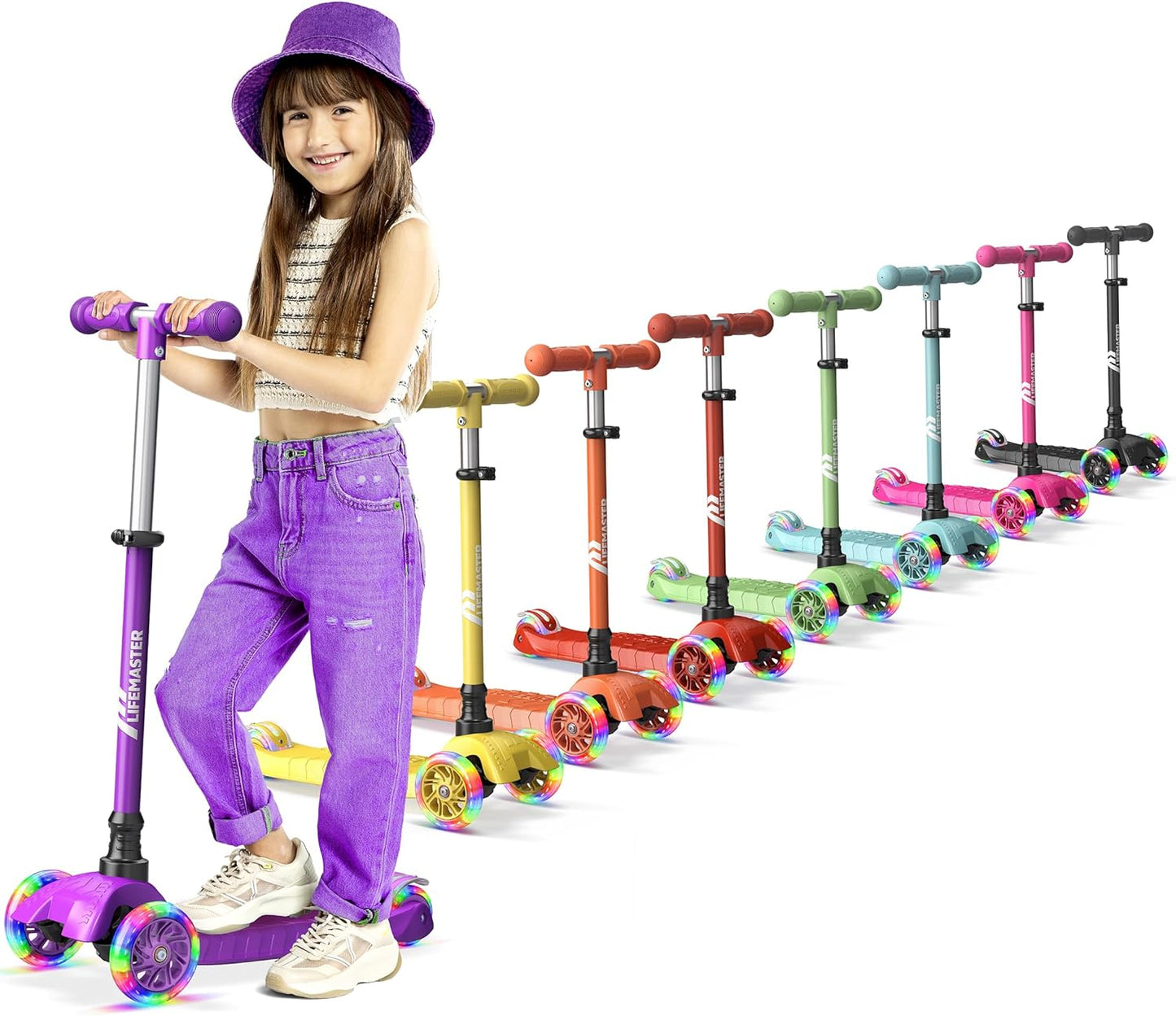 Kids Scooter with LED Wheel Lights for Fun Indoor Outdoor Play